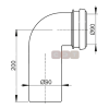 Колено стока, комплект DN90/90 ALCA PLAST (M908)