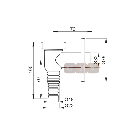 Сифон для стиральной машины Alcaplast  APS1 (хром)