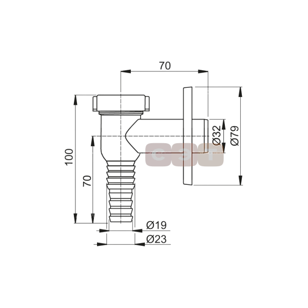 Сифон для стиральной машины Alcaplast  APS1 (хром)