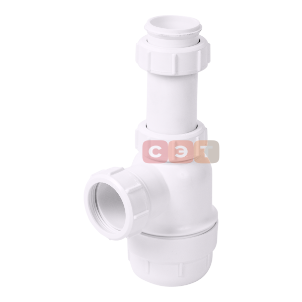 Сифон бутылочный 1 1/2 x 40 мм без выпуска, выход компресс. 40 мм McAlpine