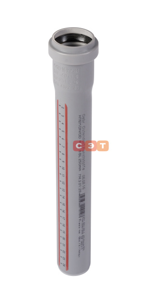 Труба раструбная d  40 l= 250 НТЕМ ( серая )