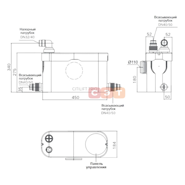 Канализационная насосная установка Vandjord CITILIFT TRIO