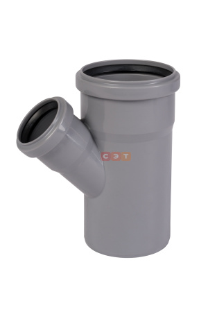 Тройник косой  раструбный 45*  90 / 50 HTEA ( серый )
