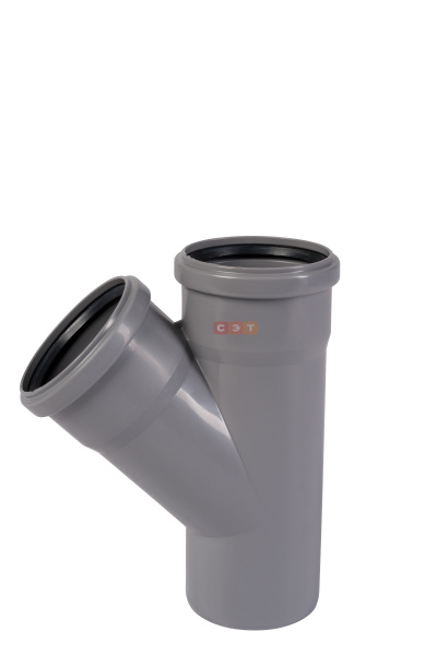 Тройник косой  раструбный 45*  90 / 90 HTEA ( серый )