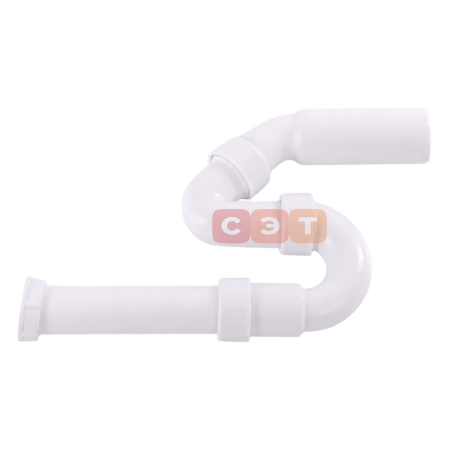 Сифон трубный для моек пластиковый (G 1"1/2х DN50, отвод под 45°) (Viega)