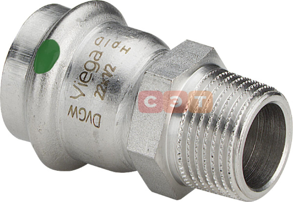 Муфта с НР  22 х   1/2" нержавеющая сталь (Sanpress Inox) серия 2311