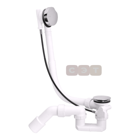Слив/перелив для ванн Simplex (автомат, DN40/50, l=150-400мм, сифон, отвод 45) (Viega)
