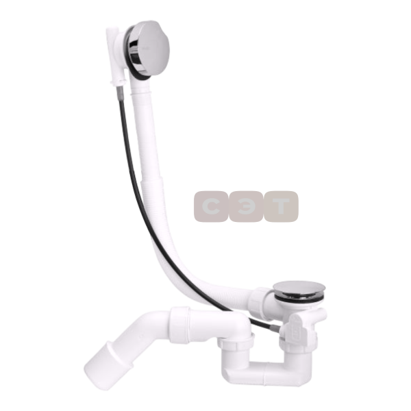 Слив/перелив для ванн Simplex (автомат, DN40/50, l=150-400мм, сифон, отвод 45) (Viega)