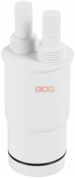 Адаптер для подключения слива с 2 прямыми отводами, вход D=14 мм/ 1/2"Н, выход D=50/40мм, McAlpine