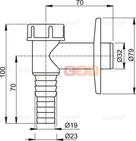 Сифон для стиральной машины Alcaplast  APS2 (белый)