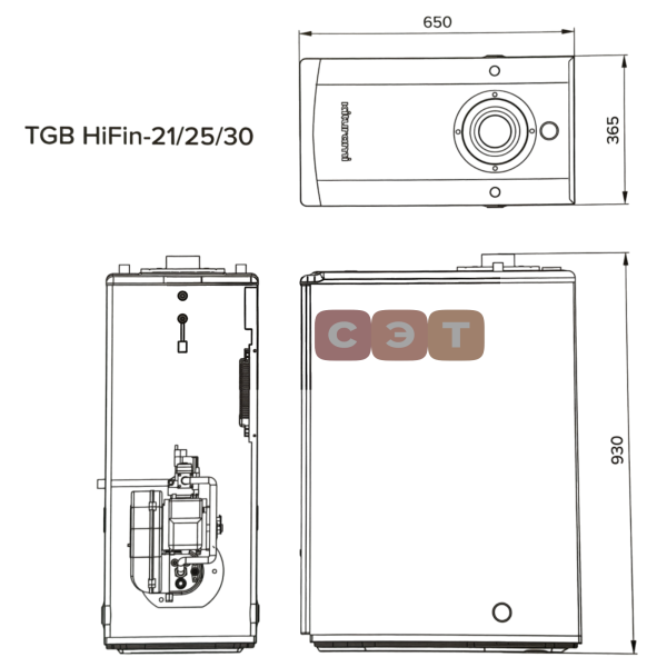 Котел напольный газовый Kiturami  TGB HiFin-21