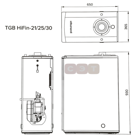 Котел напольный газовый Kiturami  TGB HiFin-30