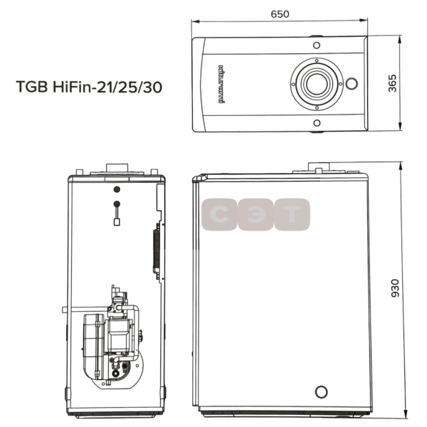Котел напольный газовый Kiturami  TGB HiFin-25