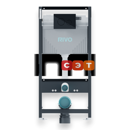 Монтажный модуль RIVO Set A для унитаза с кнопкой Touch Neo Черный глянцевый