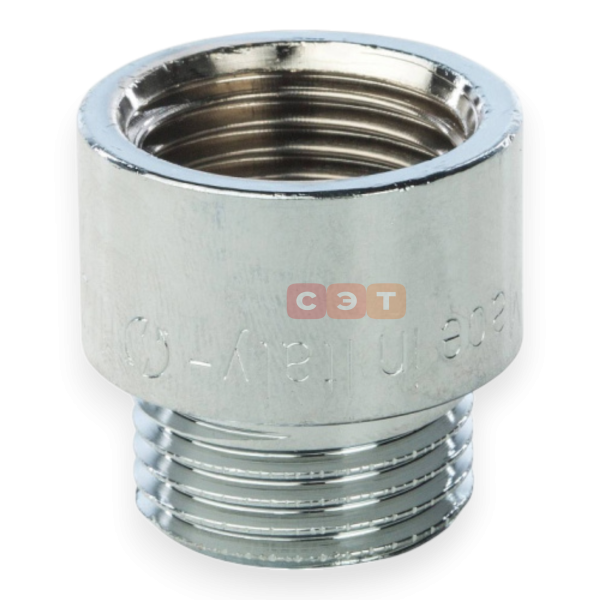 Удлинительная гайка усиленная латунная (хромированная)  1/2" х 15 General Fittings