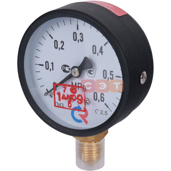 Манометр ТМ-310Р.00(0-0,6 MPa)G1/4,2,5  /корпус -  63мм, резьба G1/4 (снизу), класс точности 2,5/