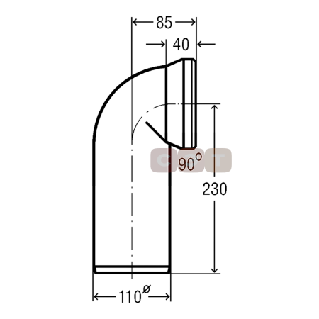 Соединительный отвод для унитаза 90° (110мм, альпийский белый) (Viega)