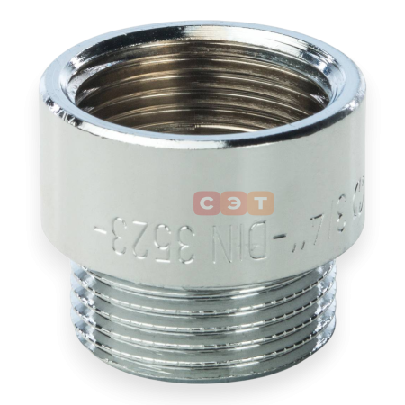 Удлинительная гайка усиленная латунная (хромированная)  3/4" х 15 General Fittings