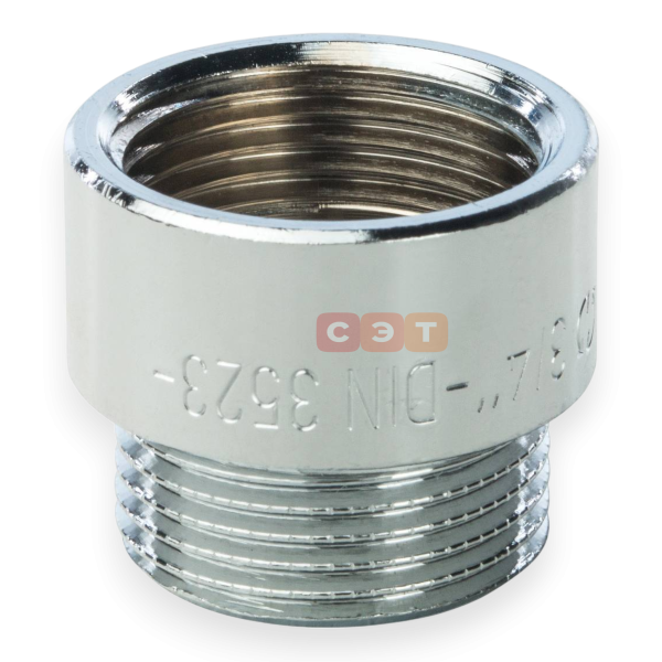 Удлинительная гайка усиленная латунная (хромированная)  3/4" х 15 General Fittings
