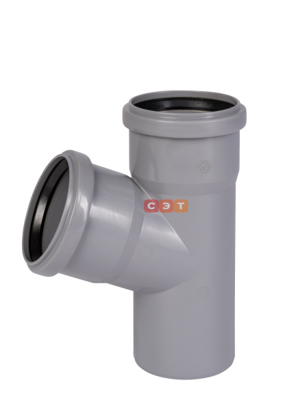 Тройник косой раструбный 67*  75 / 75  HTEA ( серый )
