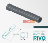 Профиль монтажный алюминиевый RIVO Fix, 33 х 33 х 4000 мм