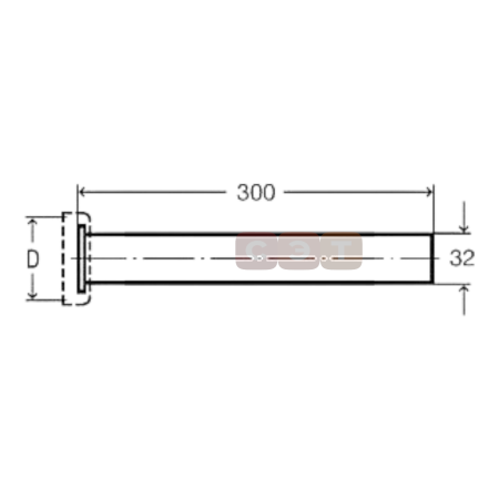 Отводящий патрубок хромированная латунь (DN32* 300мм, отбортованная кромка) (Viega)