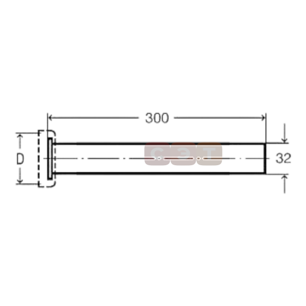 Отводящий патрубок хромированная латунь (DN32* 300мм, отбортованная кромка) (Viega)