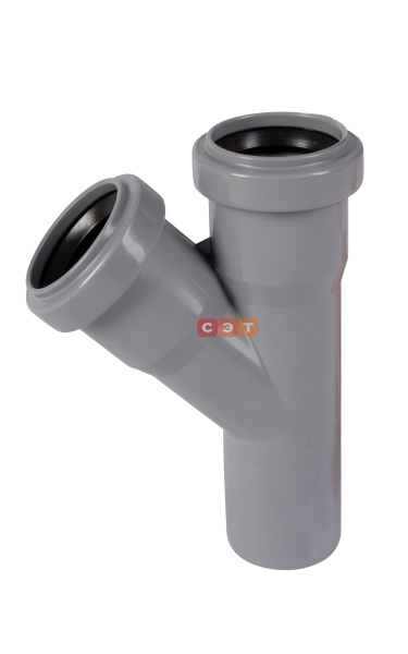 Тройник косой  раструбный 45*  40 / 40  HTEA ( серый )