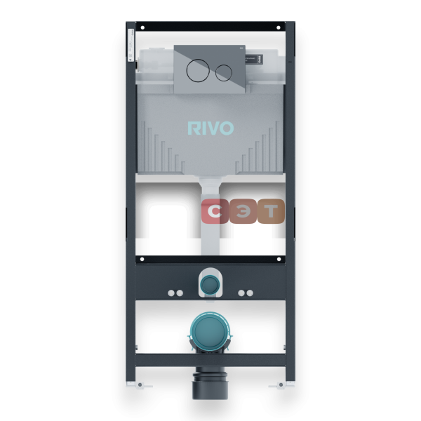 Монтажный модуль RIVO Set A для унитаза с кнопкой Touch Neo Хром глянцевый