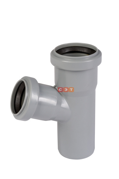 Тройник косой раструбный 67*  50 / 40  HTEA ( серый )