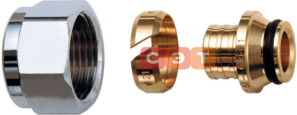 Концовка для пластиковых PEX труб (накидная гайка 1/2"EU) 16x2