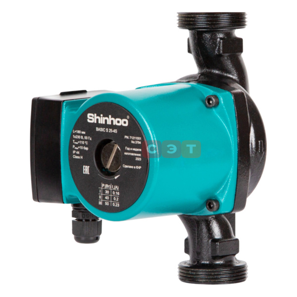 Циркуляционный насос  (с «мокрым» ротором) BASIC S 25-4S 180 1x230V Shinhoo
