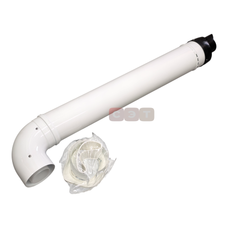 Комплект коаксиального дымохода PPR/Al   Camino Ø 80/125 мм  (труба с кончанием длиной 1000мм, отвод)