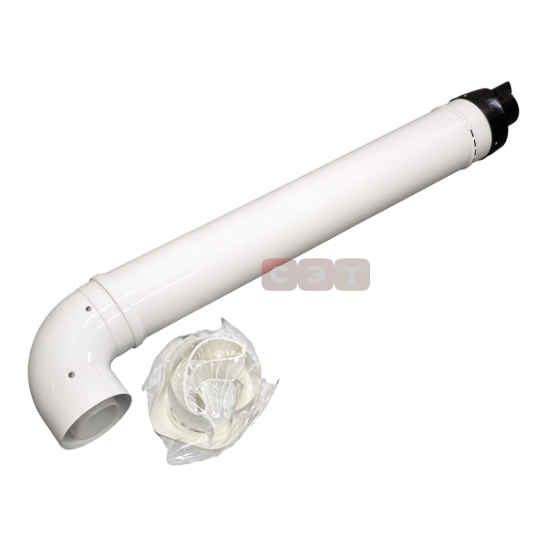 Комплект коаксиального дымохода PPR/Al   Camino Ø 80/125 мм  (труба с кончанием длиной 1000мм, отвод)