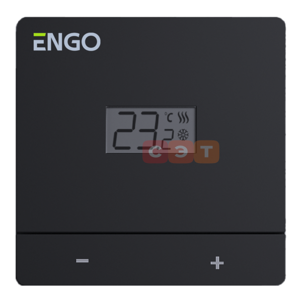 Проводной терморегулятор, накладной, 230В, черный Engo  EASY-230B