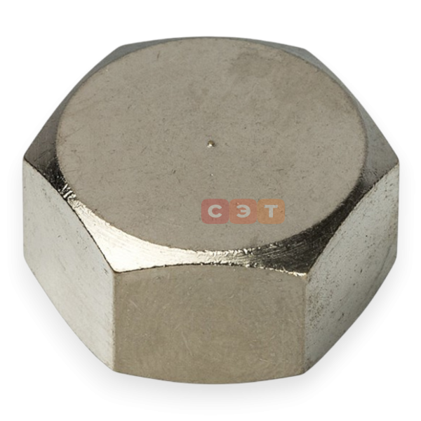 Заглушка ВР латунная (никелированная) 1" 1/2 General Fittings