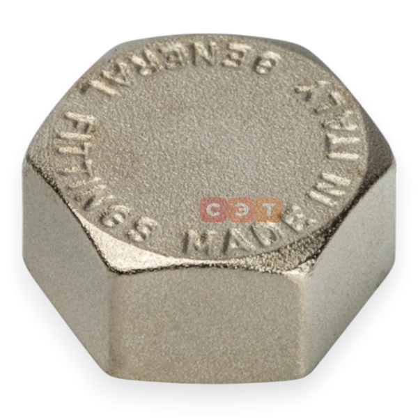 Заглушка ВР латунная (никелированная) 1" 1/4 General Fittings