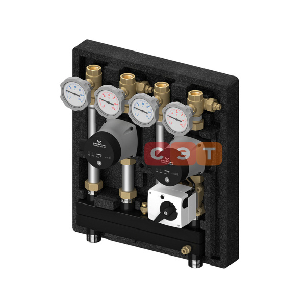 Насосно-смесительный модуль на 1 прямой контур UK  и 1 смес. MK (UPM3 Hybrid 15-70)1 смес и 1 прям