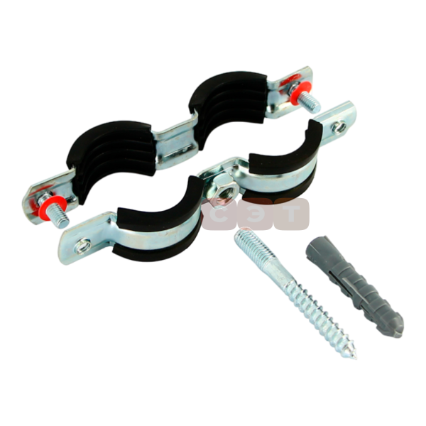 Хомут трубный двойной (шпилька и дюбель)   3/8" (15-19 мм) Uni-Fitt