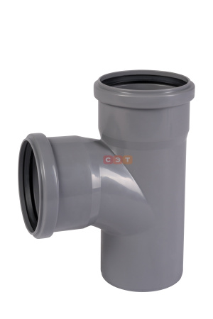 Тройник прямой раструбный 87*  90 / 90 HTEA ( серый )