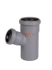 Тройник косой раструбный 67*  75 / 50  HTEA ( серый )