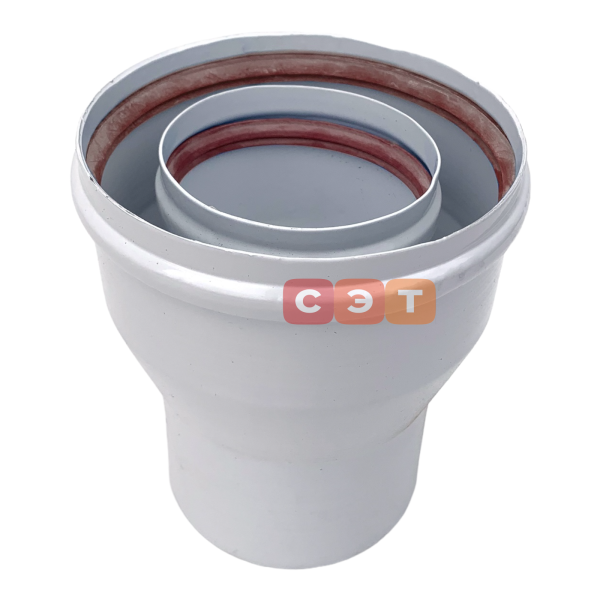 Коаксиальный переход Al-Zn  Ø 60/100 - 80/125 (для традиционных котлов)