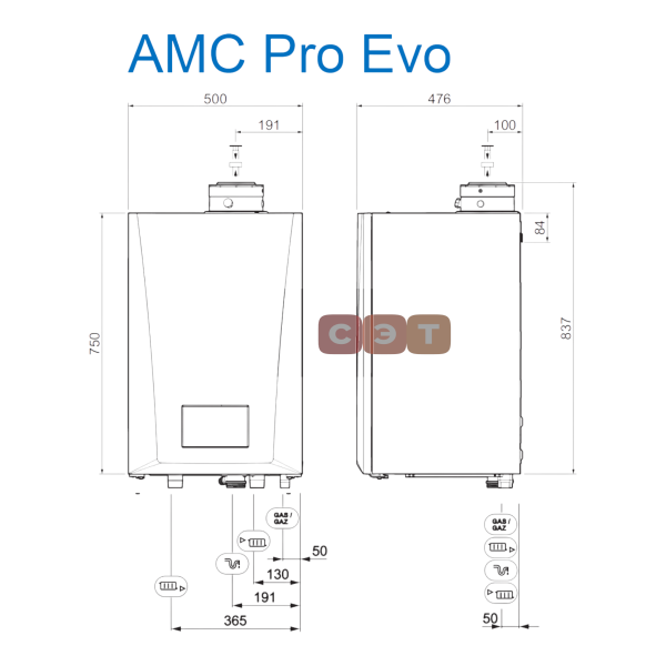 Котел настенный конденсационный De Dietrich AMC PRO EVO 35 (панель Diematic Evolution)