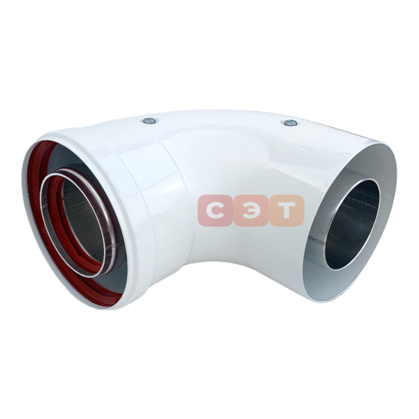 Отвод коаксиального дымохода Al-Zn  Camino Ø 60/100 мм  90°  (для традиционных котлов)