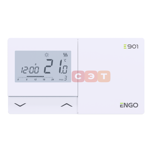 Программируемый проводной терморегулятор, на батарейках Engo  E901