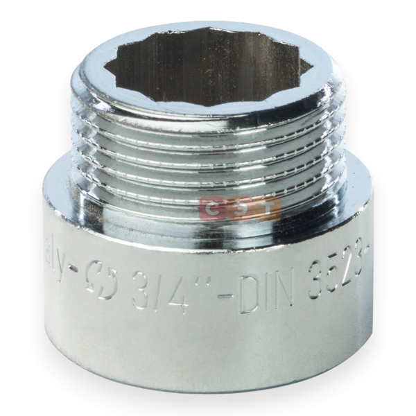 Удлинительная гайка усиленная латунная (хромированная)  3/4" х 15 General Fittings