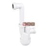 Сифон для сбора конденсата Ventloc с шариком внутри, накидная гайка 1 1/4", трубка 90°, 220 mm , выход слива d32, прозрачный, Prevex 