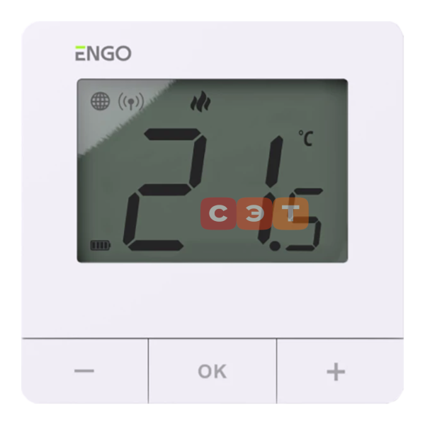 Умный терморегулятор ZigBee/868 МГц, 2хАА, белый Engo  E25-BATW