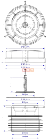 Воздушный вентиляционный канализационный клапан 100/110мм (ПРЯМОЙ, 30 л/сек)