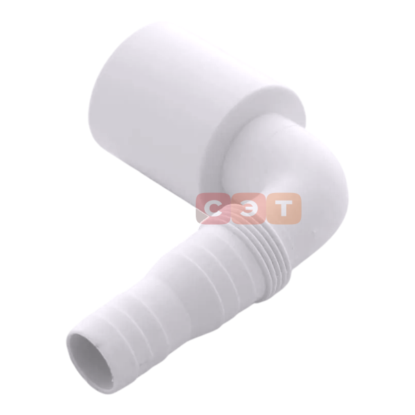Адаптер под углом 90" для подключения слива бытовой техники, выход D=40мм, белый, McAlpine